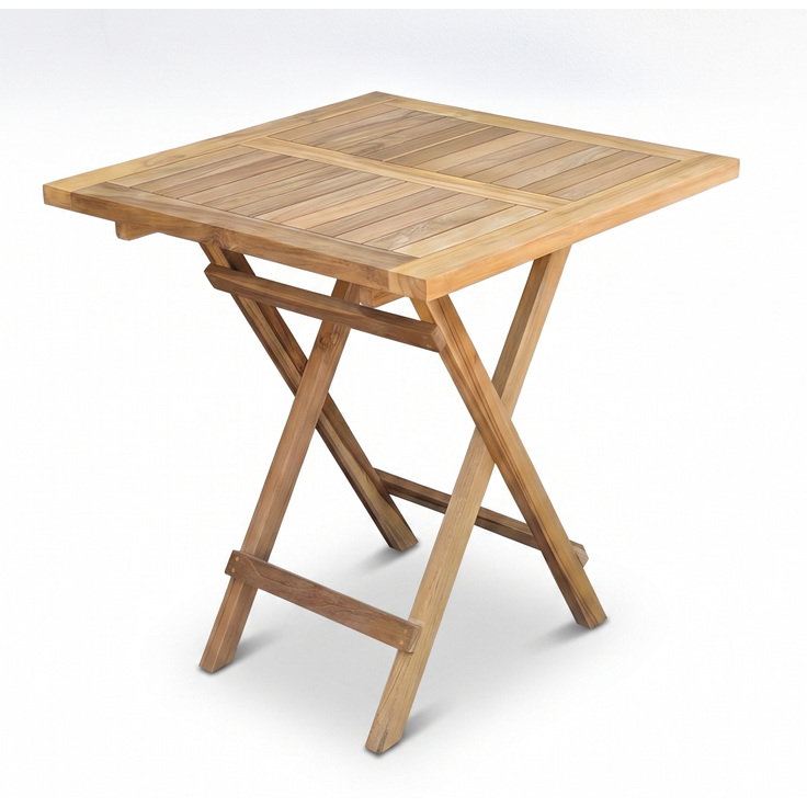 Linder Exclusiv Klapptisch Gartentisch 60 x 60 cm in Premium Teak Natur