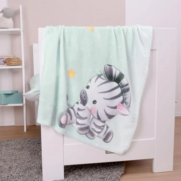 Baby Best Kuscheldecke Zebra, 75 x 100 cm, flauschig und weich, maschinenwaschbar, schadstoffgeprüft – Bild 2