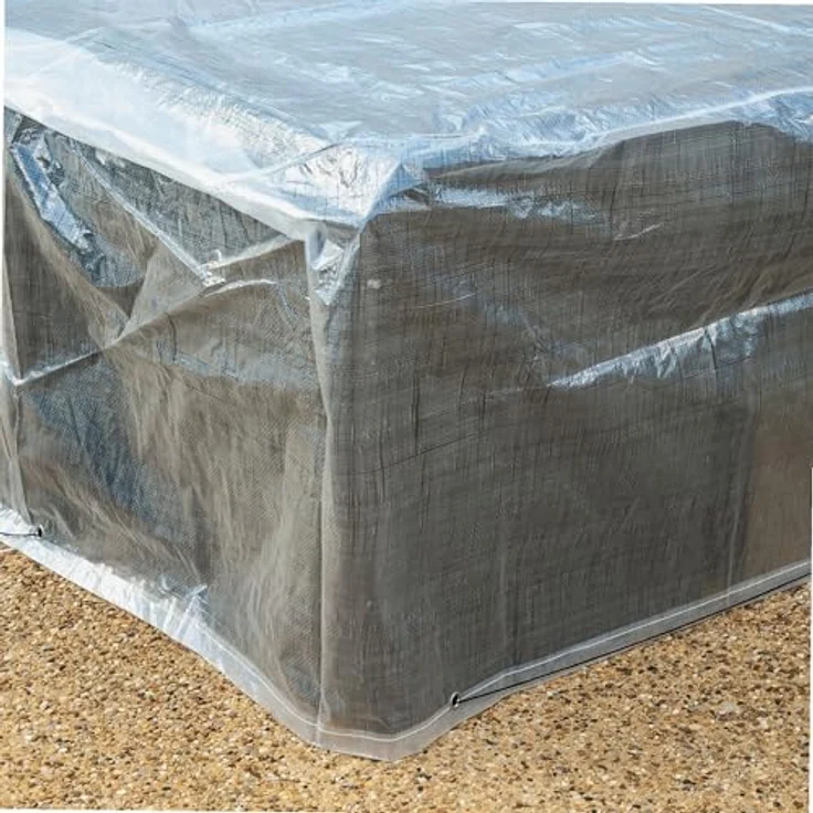 WERKA PRO Tischdecke 220x120x70cm, robuste Abdeckhaube aus Polyethylen mit Kordelzug und UV-Schutz – Bild 3