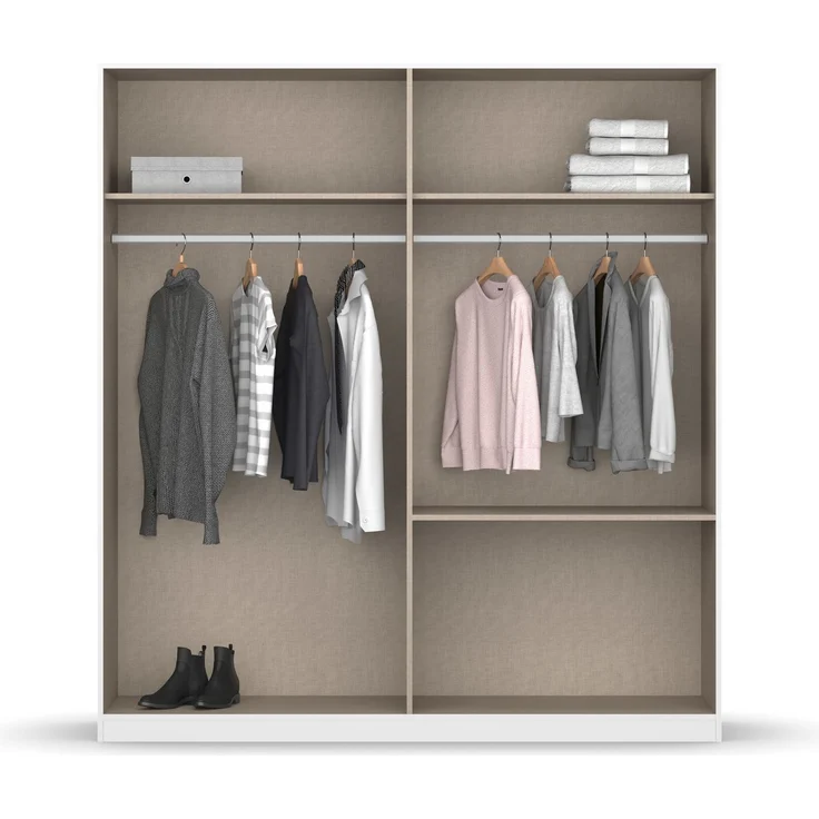 rauch Kleiderschrank, Drehtürenschrank COSTA, 4-türig, push-to-open, Grau metallic, 181 x 197 x 54 cm – Bild 6