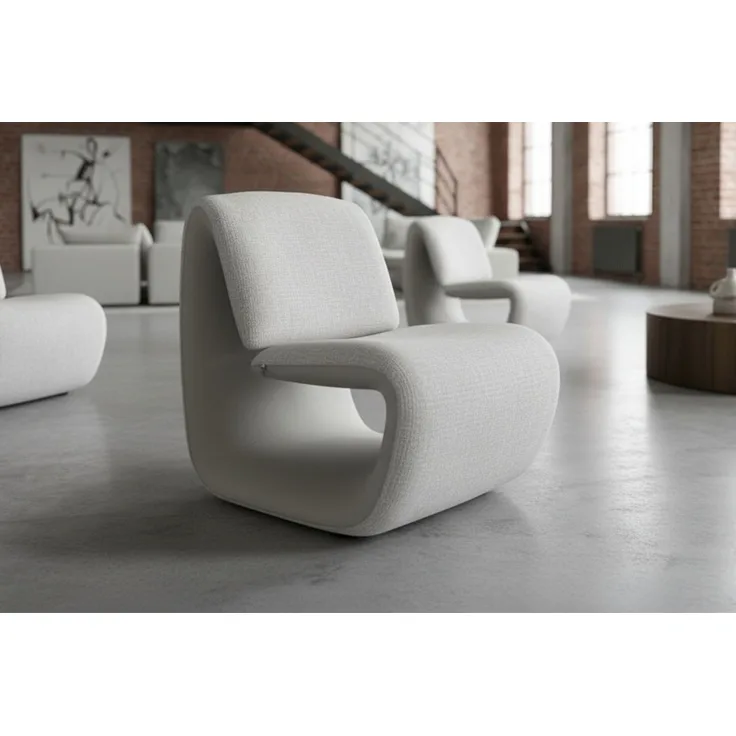 KAWOLA Loungesessel HAZEL Bequemer Loungesessel – S-Form Design, Webstoff vorn, Kunstleder hinten. Kompakt. Pflegeleicht. Modern.