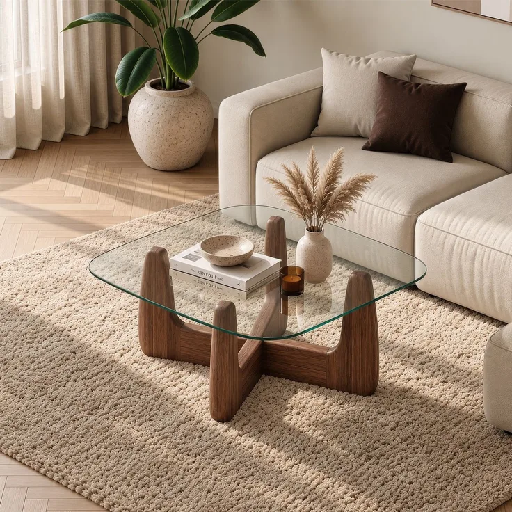 Skye Decor 'Kare - Walnut' Couchtisch, Walnuss, 80 x 34 x 80 cm