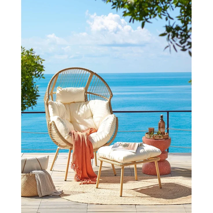 Gartenstuhl MURANO mit Fußstütze Natürlich – Bild 2