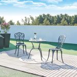 Bistro-Set Lupsam 3-tlg. Aluminiumguss Dunkelgrau mit grüner Patina [casa. pro]