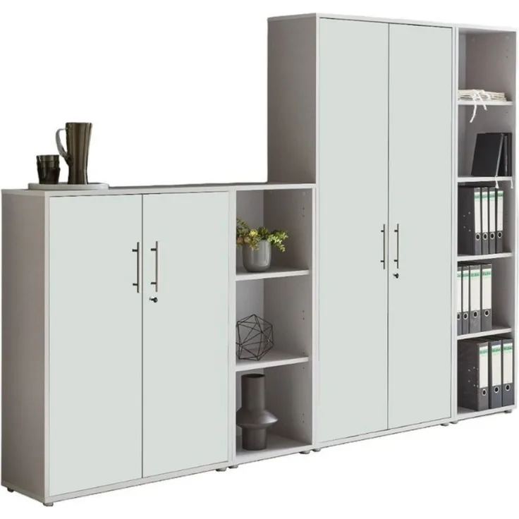 BMG Möbel Aktenschrank Office Edition 4 (Schrankwand Set, 4tlg) abschließbar, matt oder Hochglanz lackiert
