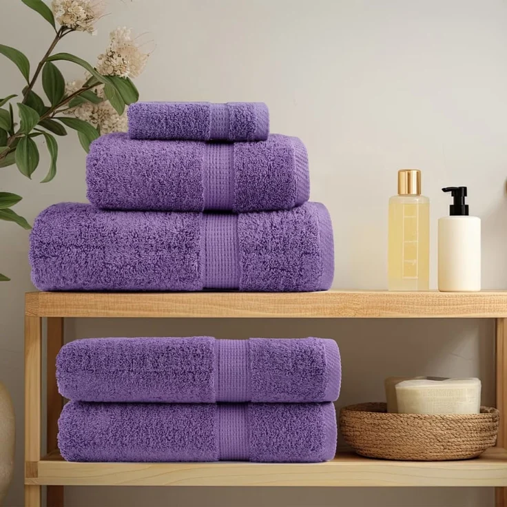 vidaXL Premium-Handtücher SOLUND 4 Stk. Lila 100x200 cm 600 g/m² 137366 – Bild 3
