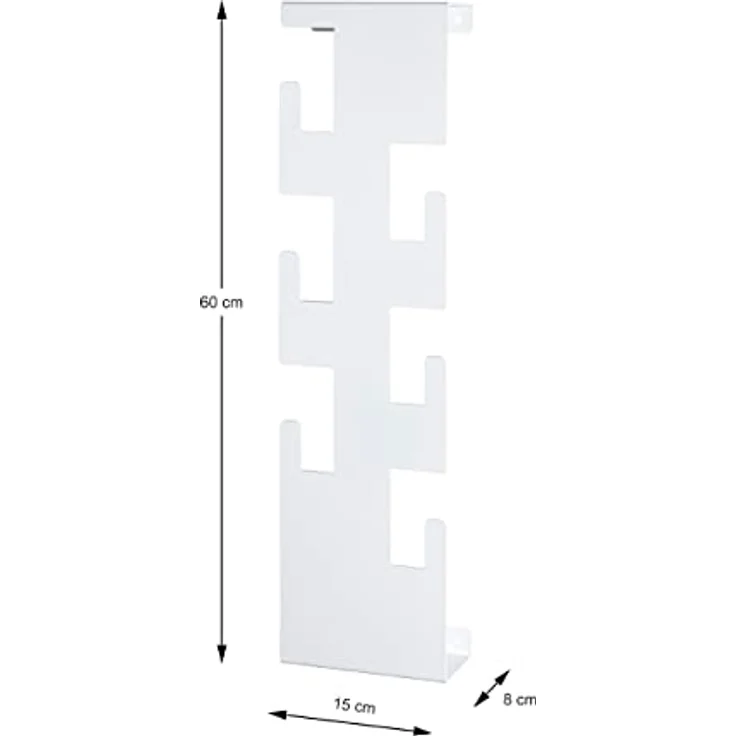 HAKU Möbel Wandgarderobe weiß, Stahl - Maße: B 15 cm x H 60 cm x T 8 cm, Style: Modern – Bild 5