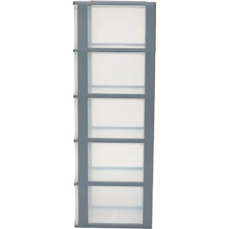 Iris Ohyama, Kunststoff Schubladenbox mit 5 tiefen Schubladen, Grau, Easy-Pull-System, A4, A5 & A6 Format, Schreibtisch Organizer für Büro, Schule, Schreibwaren, BPA-frei, Schubladenschrank, OCH-2500 – Bild 7