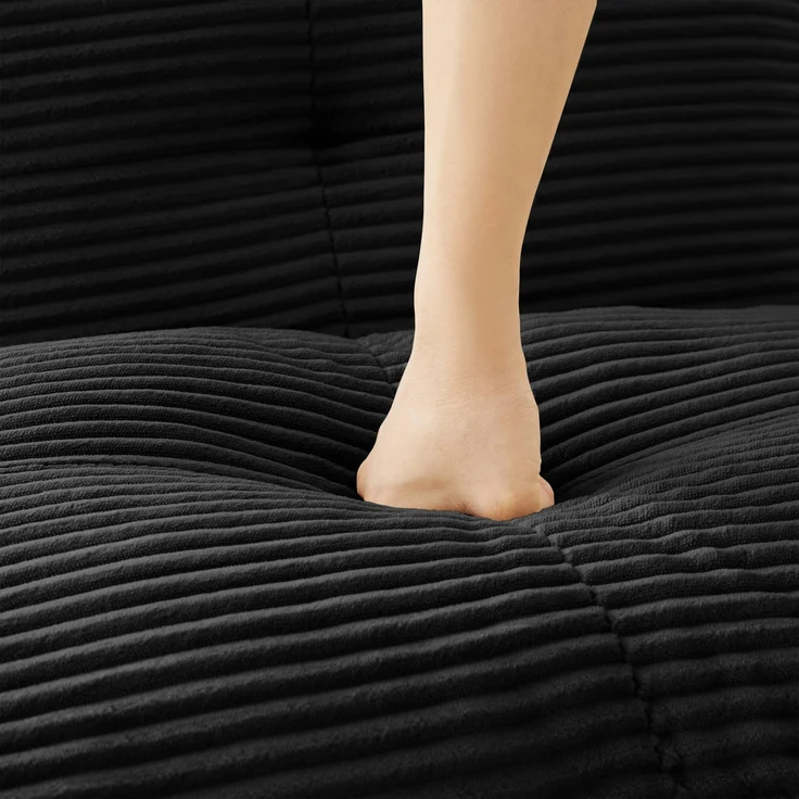 Cordelia Ottoman Corduroy -Black--Schwarz--92x73x40cm--YOUDENOVA – Bild 6