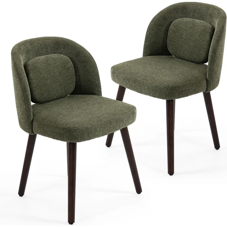 Esszimmerstühle 46×46×77,5 cm im 2er-Set in Dunkelgrün mit Samtbezug und Kautschukholzgestell – Bild 6