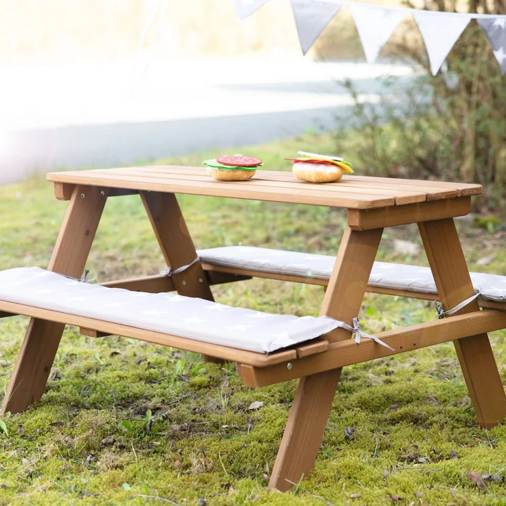 roba Kindersitzgruppe 'Outdoor+' - wetterfeste Sitzgarnitur 'Picknick for 4' - Massivholz - Teak-Optik – Bild 5