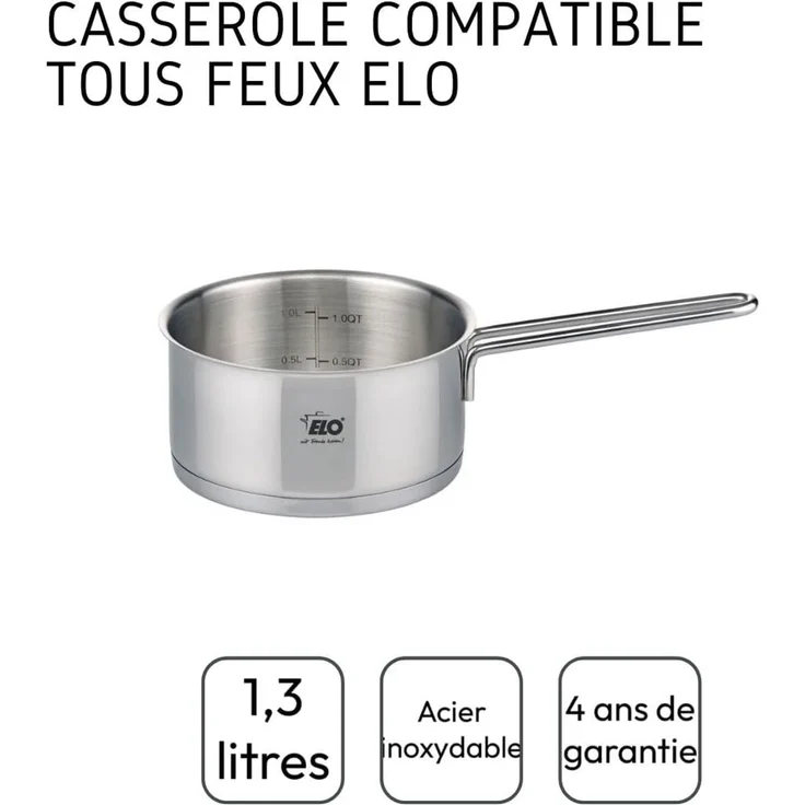 Elo Kasserolle Citrin, Edelstahl 18/8 (1-tlg), Induktion, Ø 16 cm – Bild 4