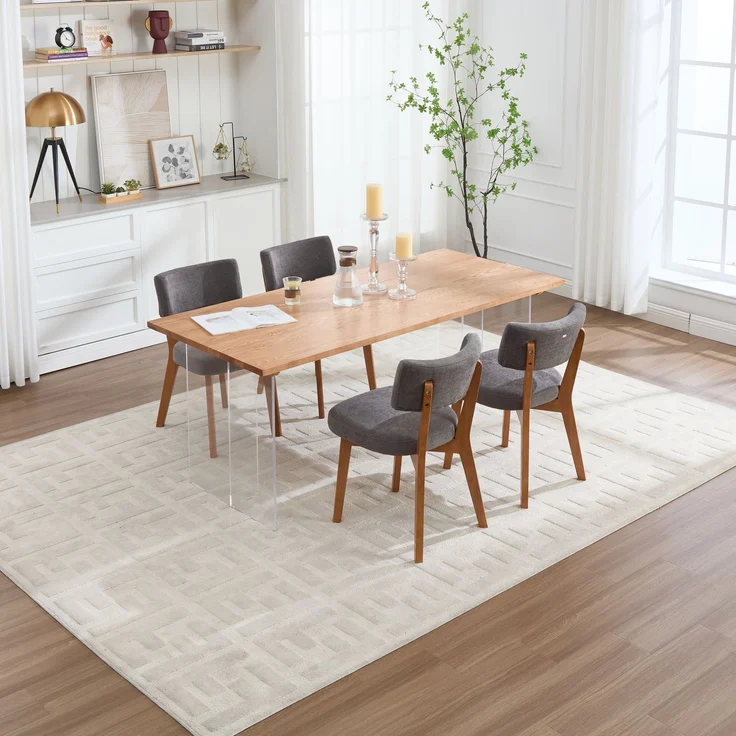 LVHOM 2er Set Esszimmerstühle Leinenstoff, Polsterstuhl aus Massivholz, belastbar bis 200 kg, Stuhl für Esszimmer, Homeoffice & Wohnzimmer, Grau – Bild 9