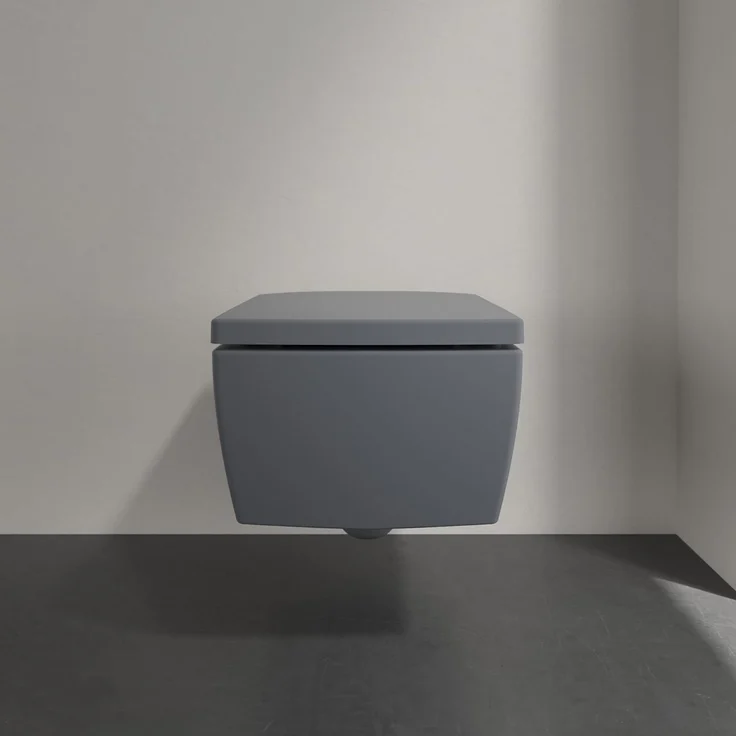 Villeroy & Boch Memento 2.0 WC-Sitz, Toilettendeckel mit Absenkautomatik, abnehmbarer Toilettensitz aus bruchsicherem Duroplast, Klodeckel Original Ersatzteil, rechteckig, Graphite, matt – Bild 4