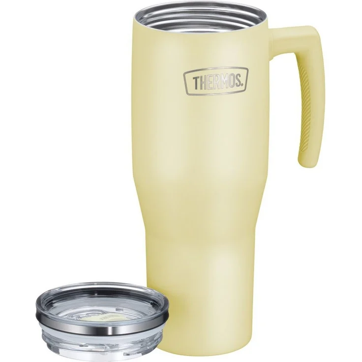 THERMOS Thermobecher REFRESHING SERIES ISOLIERTRINKBECHER mit Strohhalm, 1-tlg, Edelstahl, Kunststoff, Silikon, Titan, 1,10l, 6h heiß & 6h kalt, mit Griff – Bild 2