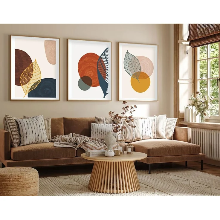 Wallity Dekoratives gerahmtes MDF-Gemälde (3-teilig), Mehrfarbig, 70 x 50 cm – Bild 2