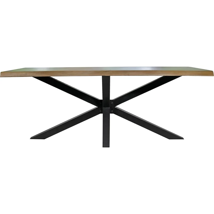 Esstisch Baumkante massiv Akazie Natur 160 x 85 Spider-Gestell schwarz TIM 135768357 – Bild 5