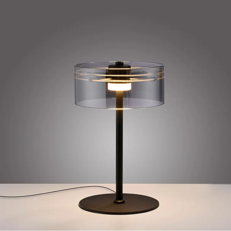 LED-Tischleuchte MONDO Karena 33 cm, Glas, Metall, Schwarz, 20 x 33 x 20 cm – Bild 2