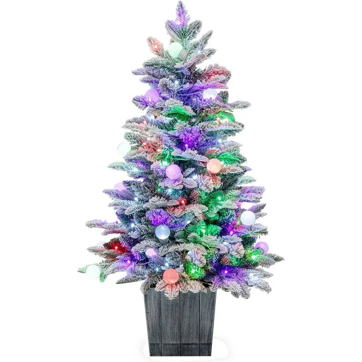 COSTWAY Künstlicher Weihnachtsbaum, 100cm, 80 mehrfarbige LEDs, 148 Spitzen – Bild 5
