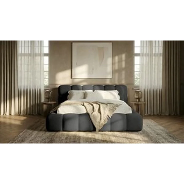 thematys Polsterbett CLOUD mit Bettkasten 200x200cm, Ohne Matratze, Davis, Grau – Bild 7