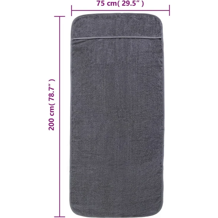 vidaXL Strandtücher 2 Stk. Anthrazit 75x200 cm Stoff 400 GSM 362674 – Bild 8