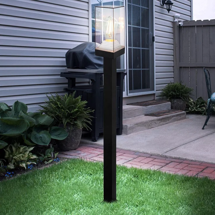 Stehleuchte, Aluminium schwarz, Kunststoff klar, H 100 cm – Bild 3