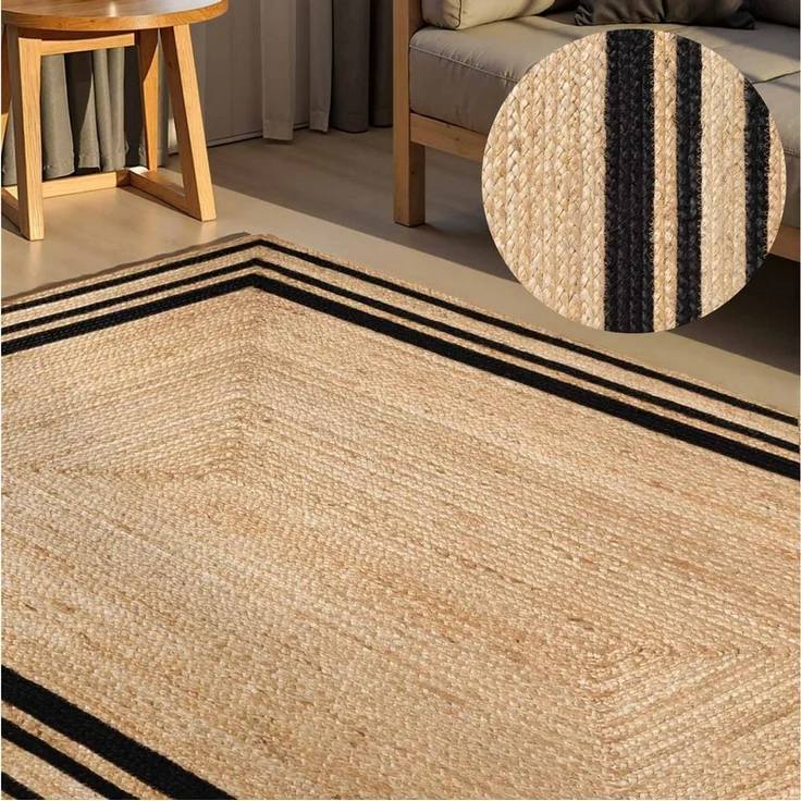 HANSE Home Teppich Looma Juteteppich, rechteckig, Höhe: 7 mm, Handgewebt, Jute Naturteppich, Boho, Wohnzimmer, Schlafzimmer – Bild 5