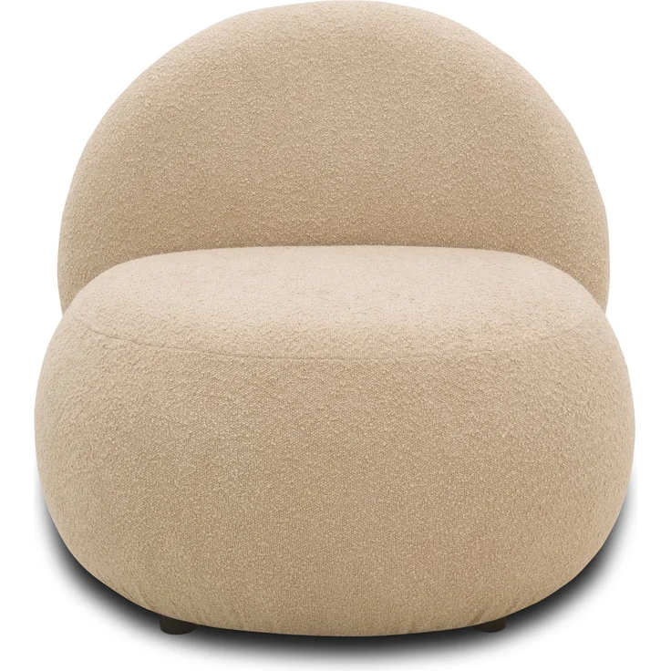 DOMO. collection Sessel 700 016, Polstersessel, rund, gepolsterte Rückenlehne, Füße mit Filzgleitern, Armsessel, Polsterganitur, 73 x 75 x 76 cm (BxTxH), braun – Bild 2