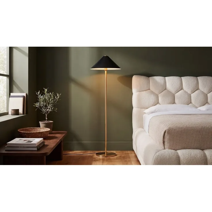 KAWOLA Stehlampe UMBRIA Metall gold 150 x 46 x 40 cm