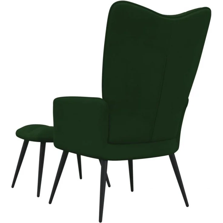 vidaXL Relaxsessel mit Hocker Dunkelgrün Samt [SKU:328086] – Bild 5