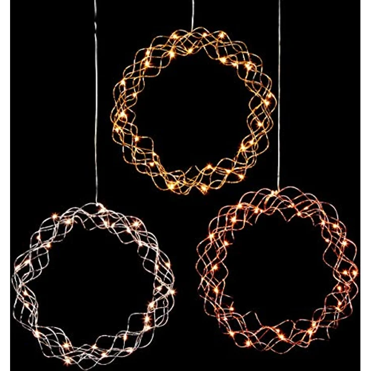 LED-Dekoleuchte ca. 30x30cm, 30 warmweiße LED, Metall, chromfarben – Bild 3