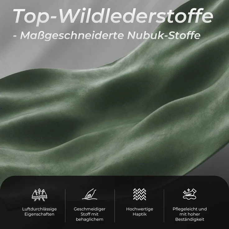 Dowinx Gaming-Stuhl Atmungsaktiver und Ergonomischer Bürostuhl aus Mikrofaser-Velours (Packung), Mikrofaser-Velours, Ausziehbarer Fußstütze, Armlehnen Verstellbar – Bild 2