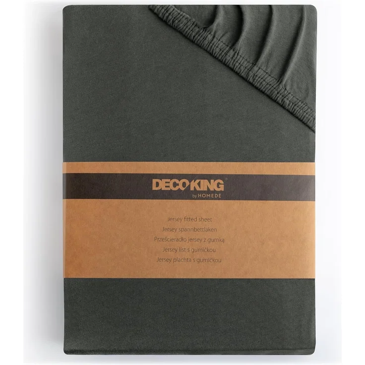DecoKing Spannbettlaken 100x200 120x200 cm 100% gekämmte Baumwolle Anthrazit Grau Spannbetttücher Jersey Boxspringbett Amber 100x200 120x200