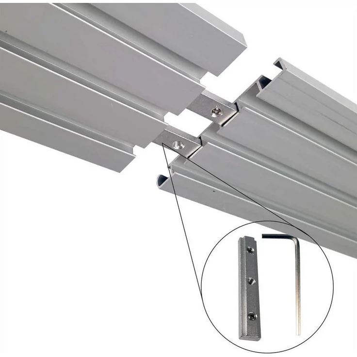 Bestlivings Gardinenschiene, 3-läufig, Fixmaß, Aluminium, verschraubte Aluminium Schiene (7mm), Längen bis 480cm, (4x120cm) – Bild 2