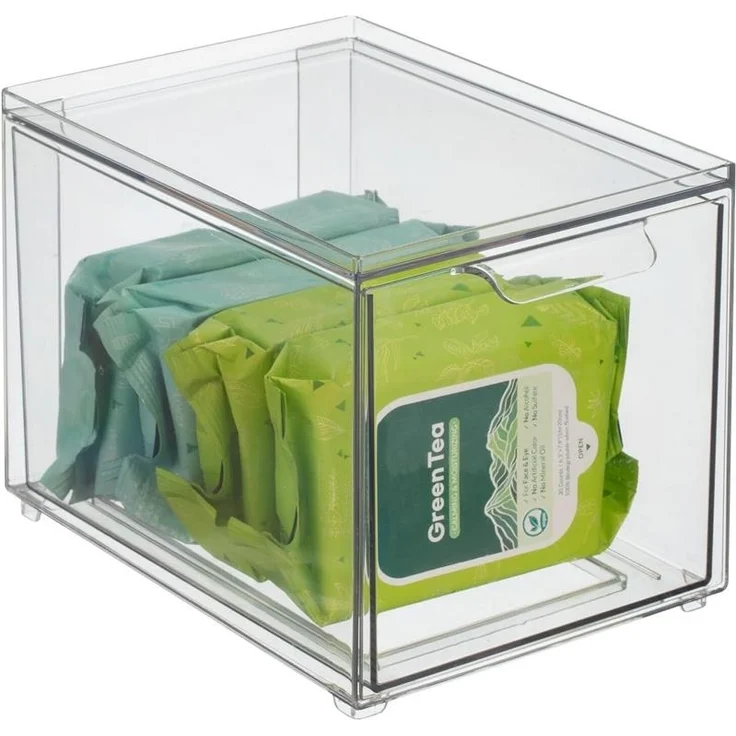 Aufbewahrungsbox Schuhbox stapelbar mit Schublade Organizer mDesign transparent – Bild 7