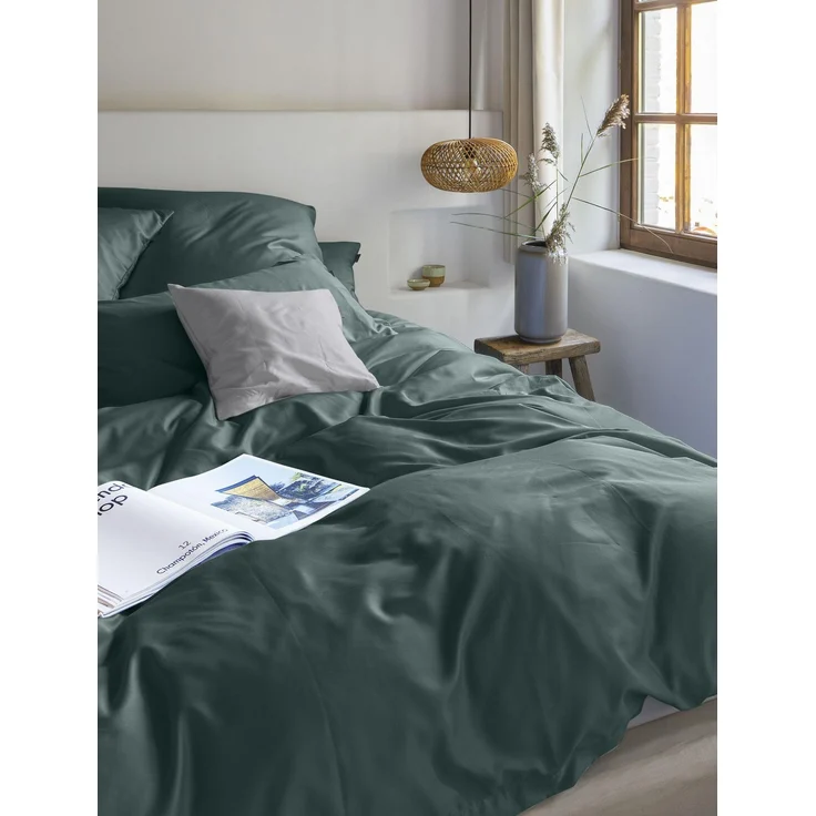 Irisette Bettwäsche Paris 8000, Mako-Satin, 3 teilig, hochwertige Uni Premium Bettwäsche mit Reißverschluss, 100% Baumwolle – Bild 3