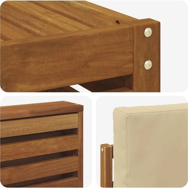 vidaXL Outdoor-Sofagarnitur 7 stk. 5-Sitzer Natur und Beige 3375138 – Bild 8