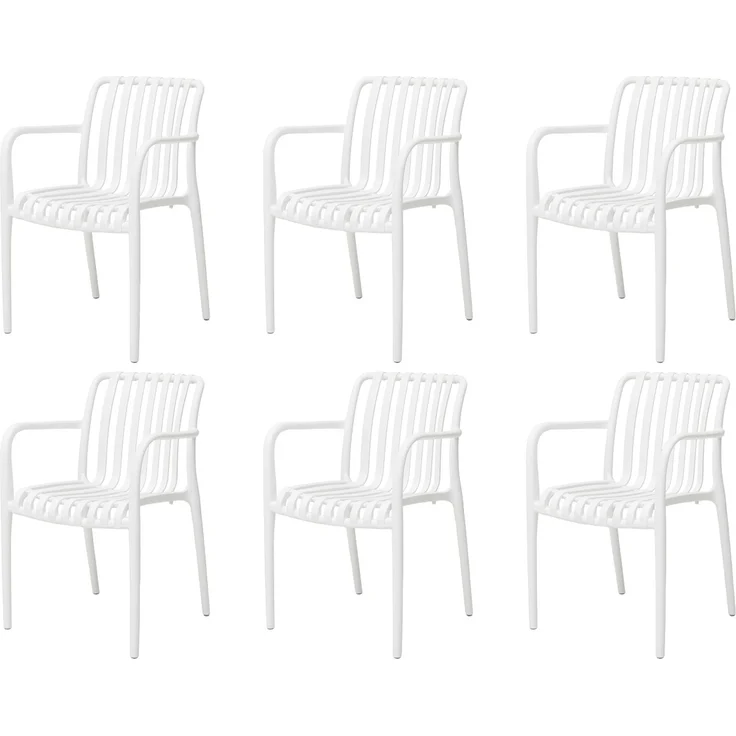 Gardissimo LIDO 6x Kunststoff Stapelsessel Gartenstuhl Gartenmöbel stapelbar – Bild 1