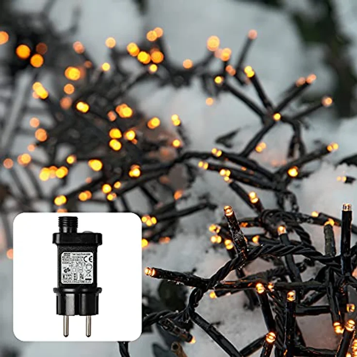 hellum LED Lichterkette Außen Cluster, 8,94m mit 448 warmweißen LEDs, Timer und Strombetrieb für Indoor & Outdoor, Weihnachtsbaumbeleuchtung 576849 – Bild 1