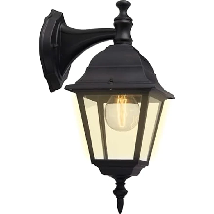 Brilliant Newport hängende Außenwandleuchte schwarz – LED-Wandleuchte für draußen – E27 Sockel exkl. LED Leuchtmittel – wetterfeste Außenleuchte – Bild 2