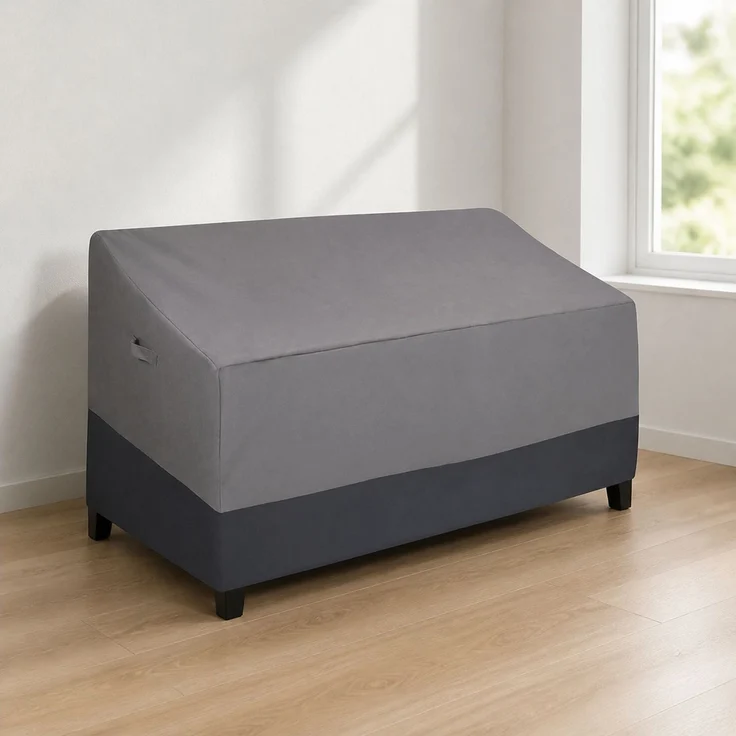Outdoor-Sofa-Schutzhülle, 210D Oxford-Gewebe, Grau-Schwarz, 147 x 83 x 79 cm – Bild 2