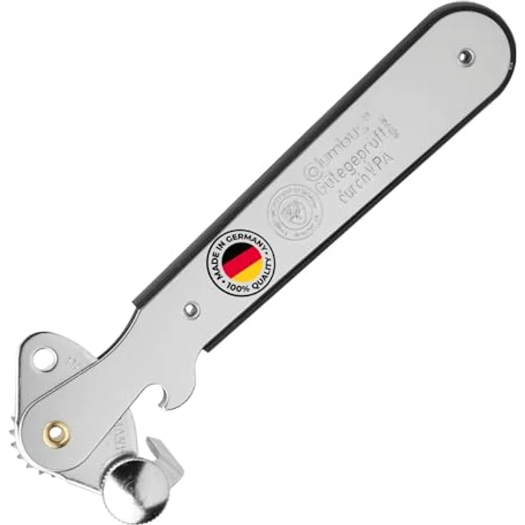 WESTMARK Dosenöffner mit Kapselheber, Länge: 16,2 cm, Stahl, Columbus, Silber, Hebeldosenöf – Bild 2