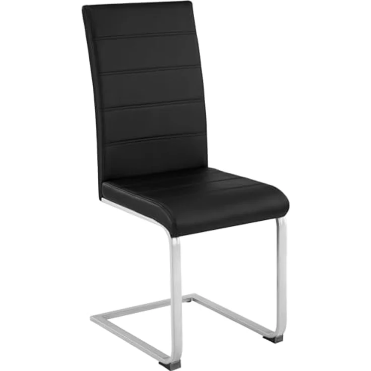 TecTake 800451 2er Set Esszimmerstuhl, Kunstleder Stuhl mit hoher Rückenlehne, Schwingstuhl mit ergonomisch geformter Rückenlehne (2er Set schwarz | Nr. 402549) – Bild 7