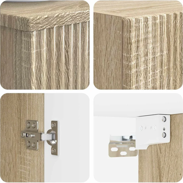 vidaXL Badezimmerschrank-Set 2 stk. Sonoma-Eiche 33 x 34,5 x 100 cm 3406105 – Bild 6