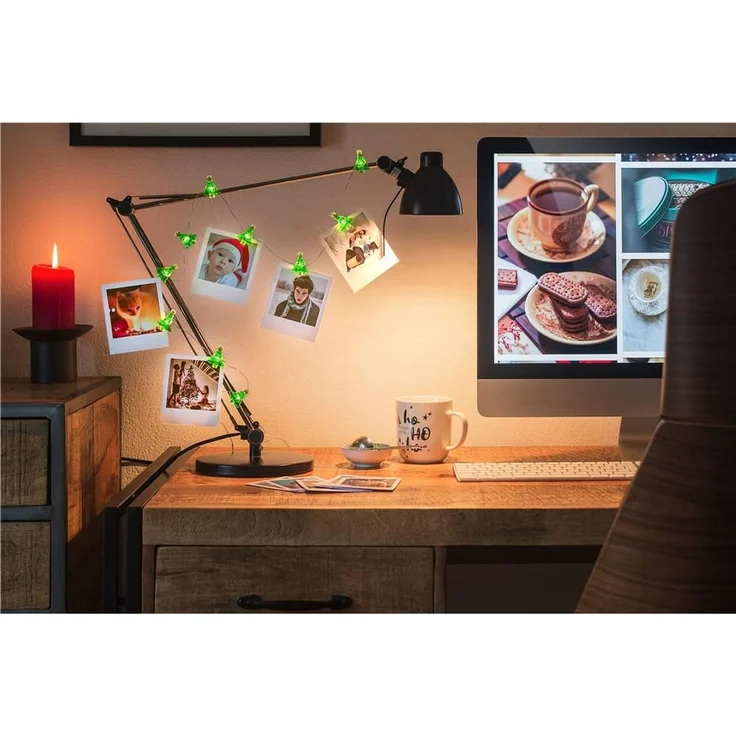 10er LED Fotoclips Lichterkette Tannenbaum Weihnachten Deko Beleuchtung Goobay 60254 – Bild 5