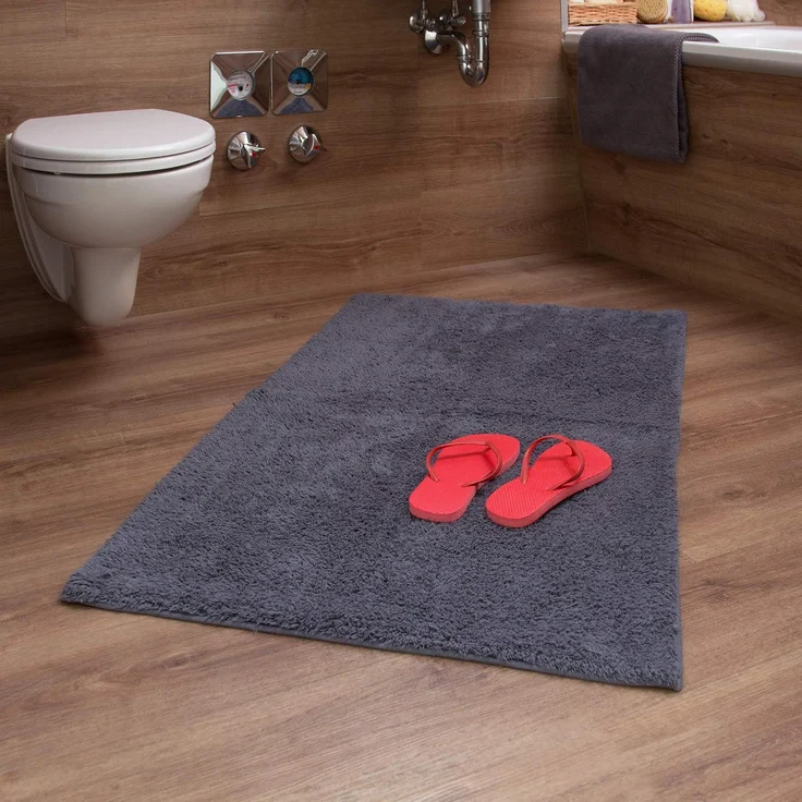 Relaxdays Badteppich verschiedene Größen grau – Bild 2