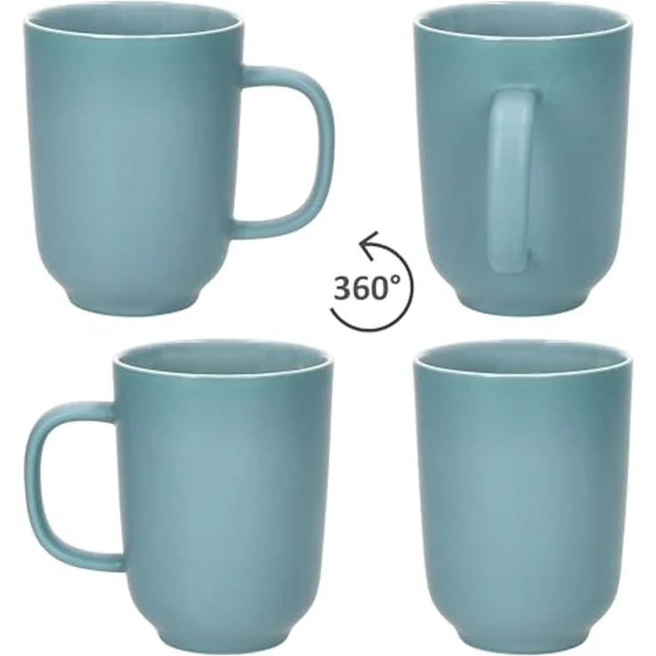 Ritzenhoff & Breker Becher Ritzenhoff 6x Jasper Kaffeebecher 250ml H10,4cm Graublau Tee-Tassen, Steingut – Bild 5
