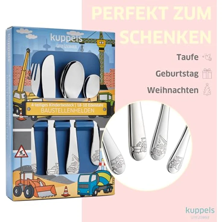Kuppels BAUSTELLENHELDEN Kinderbesteck Set 4-teilig – Bild 7