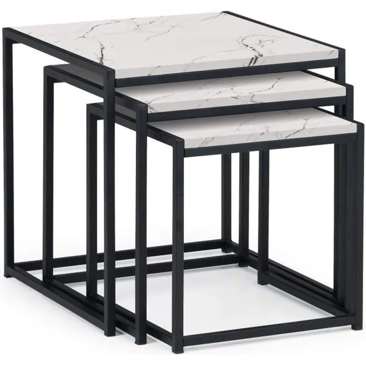 Julian Bowen Tribeca Satztische, weißer Marmoreffekt