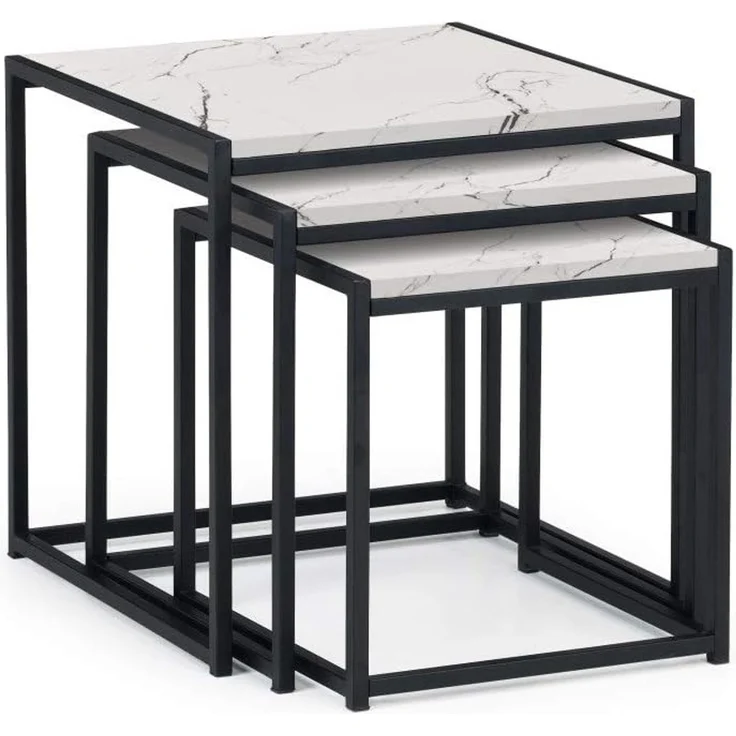 Julian Bowen Tribeca Satztische, weißer Marmoreffekt